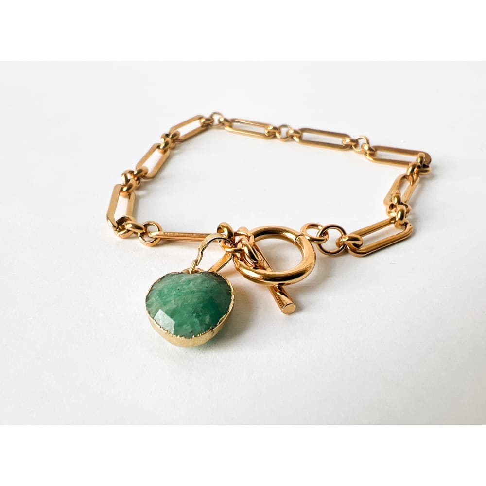 Amazonite Heart Bracelet