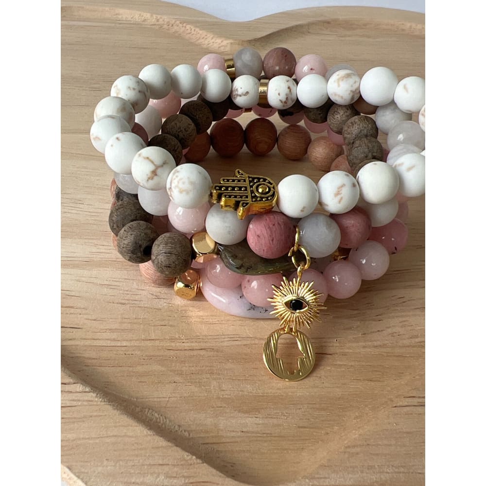 Mixed Pink Stone Bracelet - Stone Bracelet
