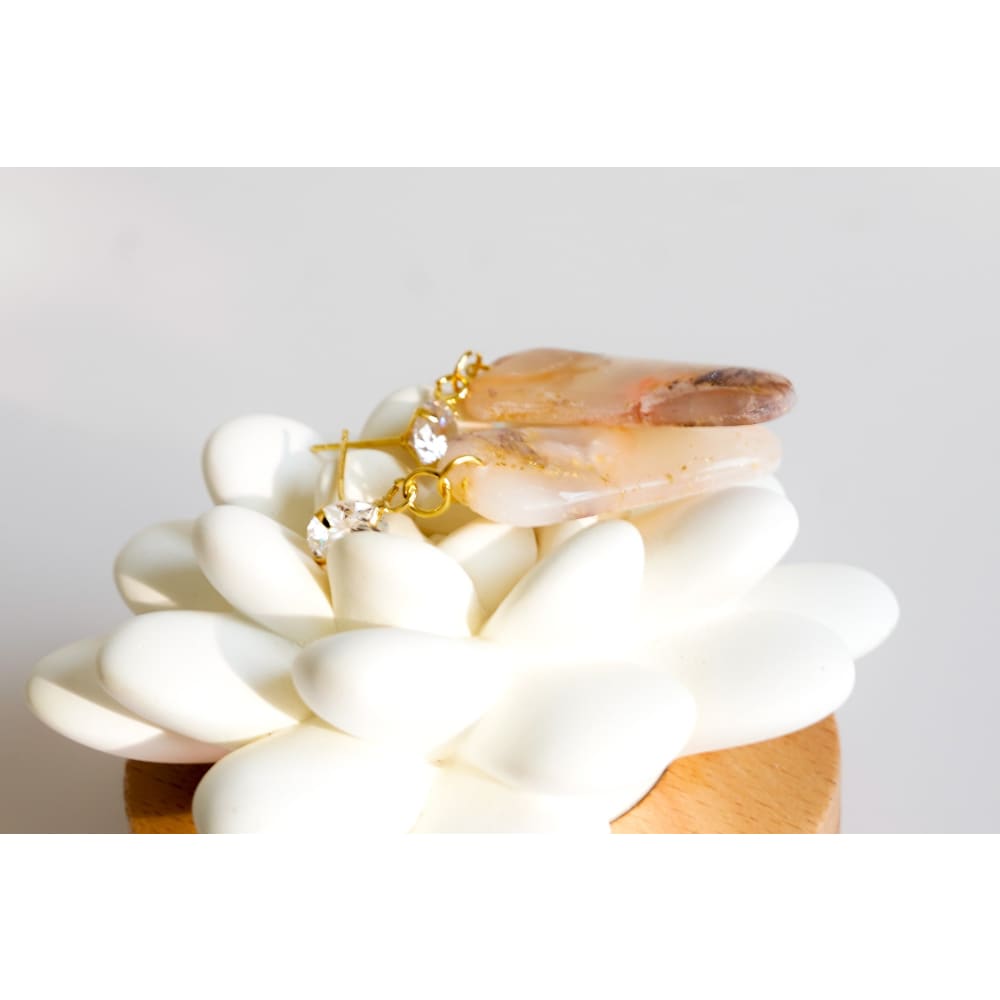 Peach Agate Earrings