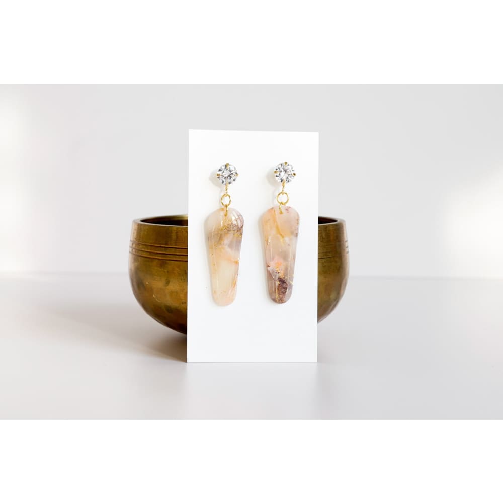 Peach Agate Earrings