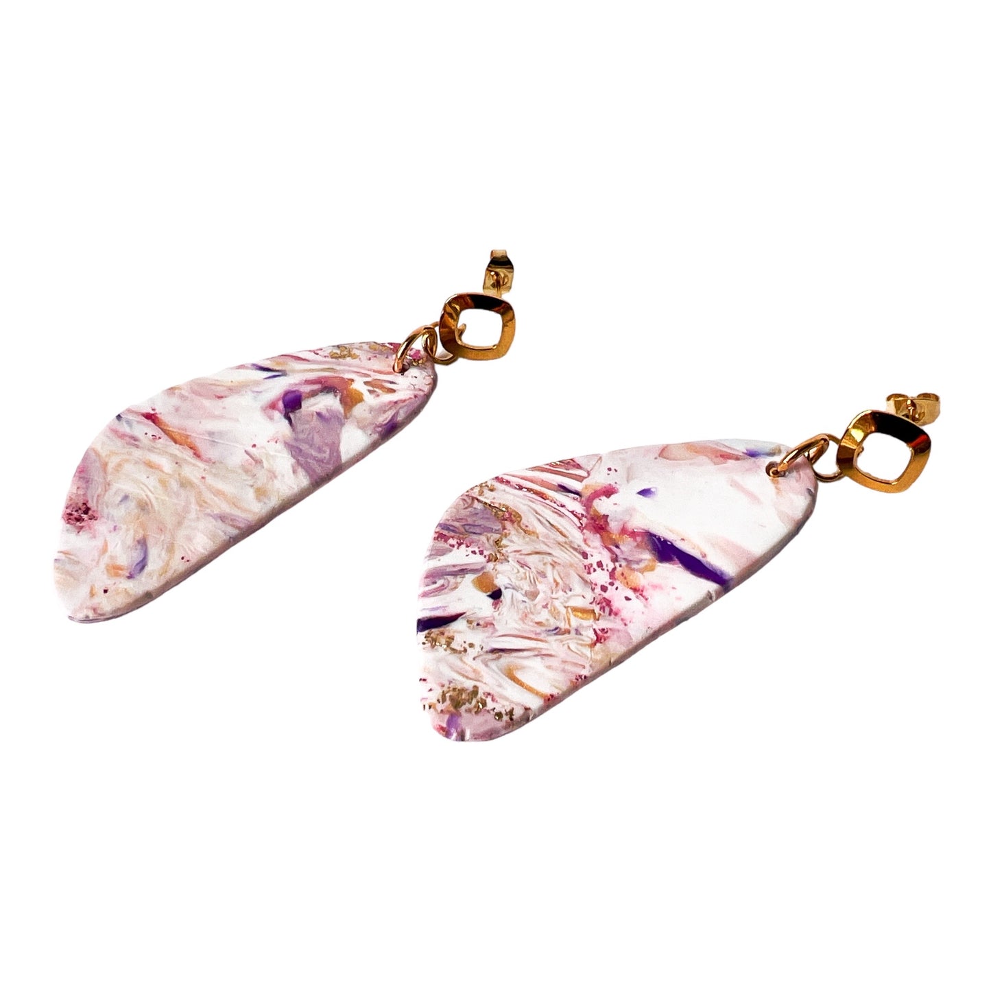 Light Marble Clay Dangles
