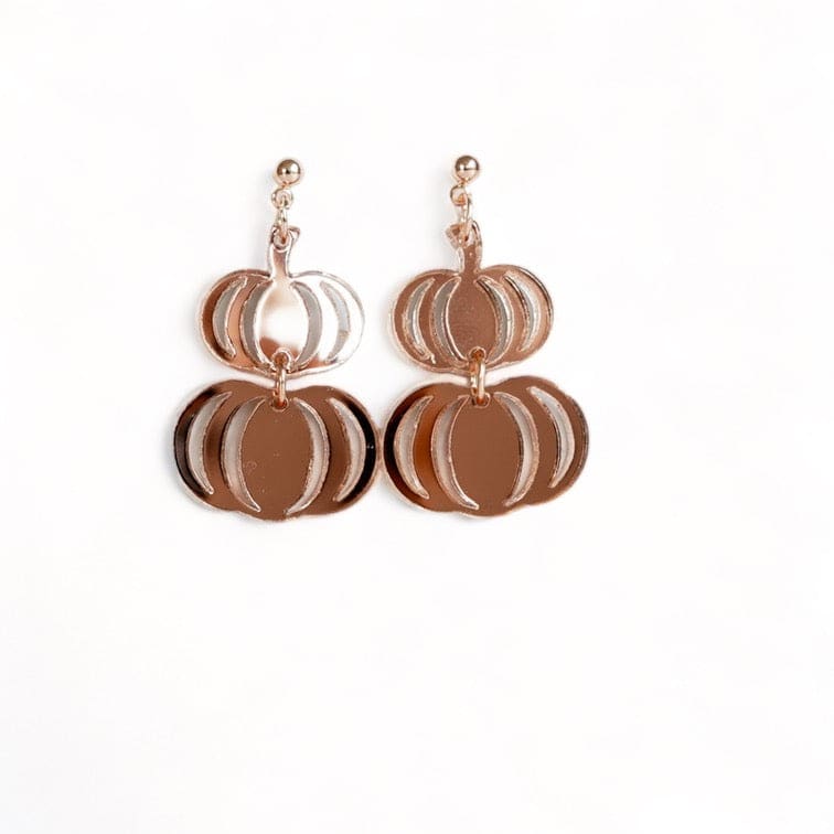 Rose Gold Pumpkin Dangles