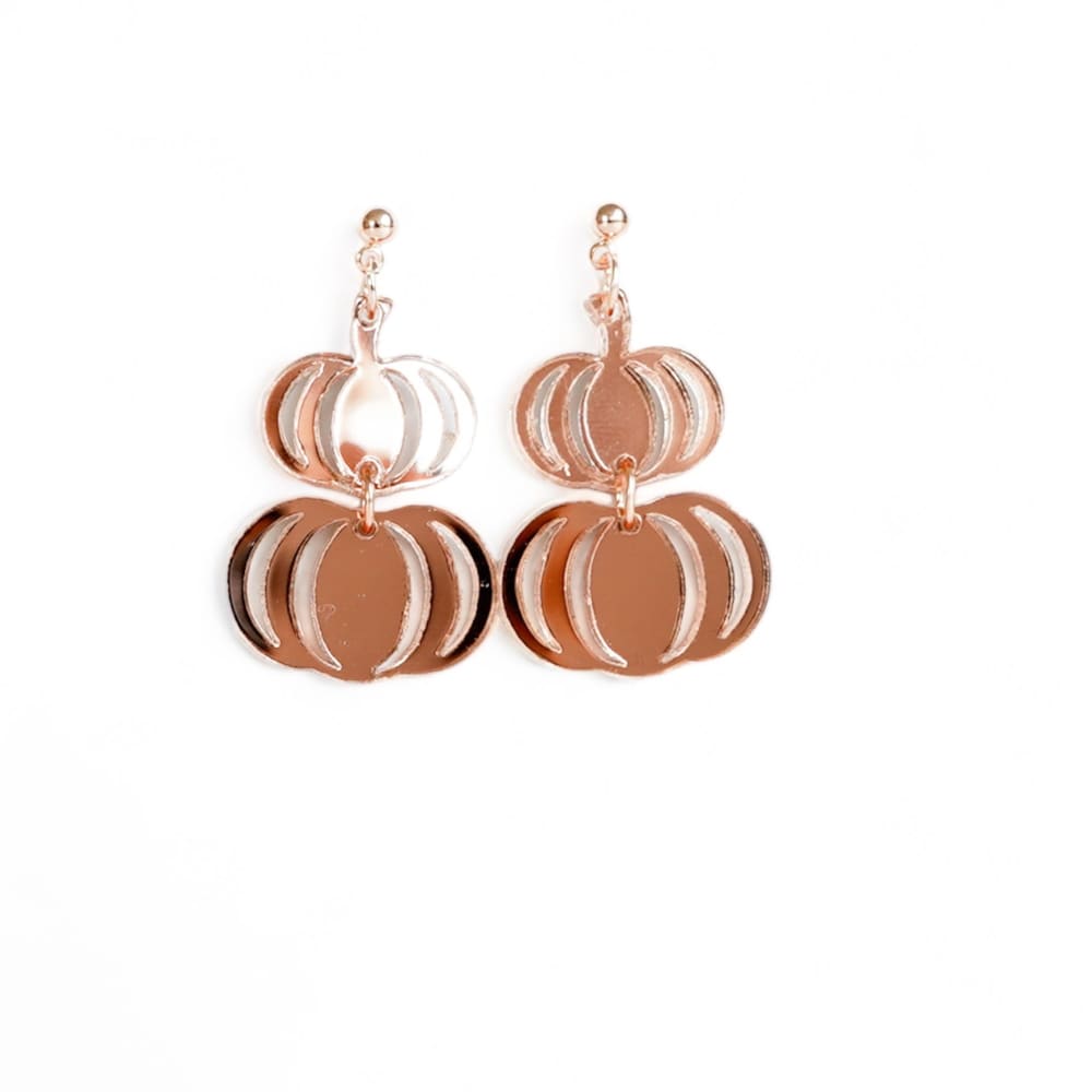 Rose Gold Pumpkin Dangles