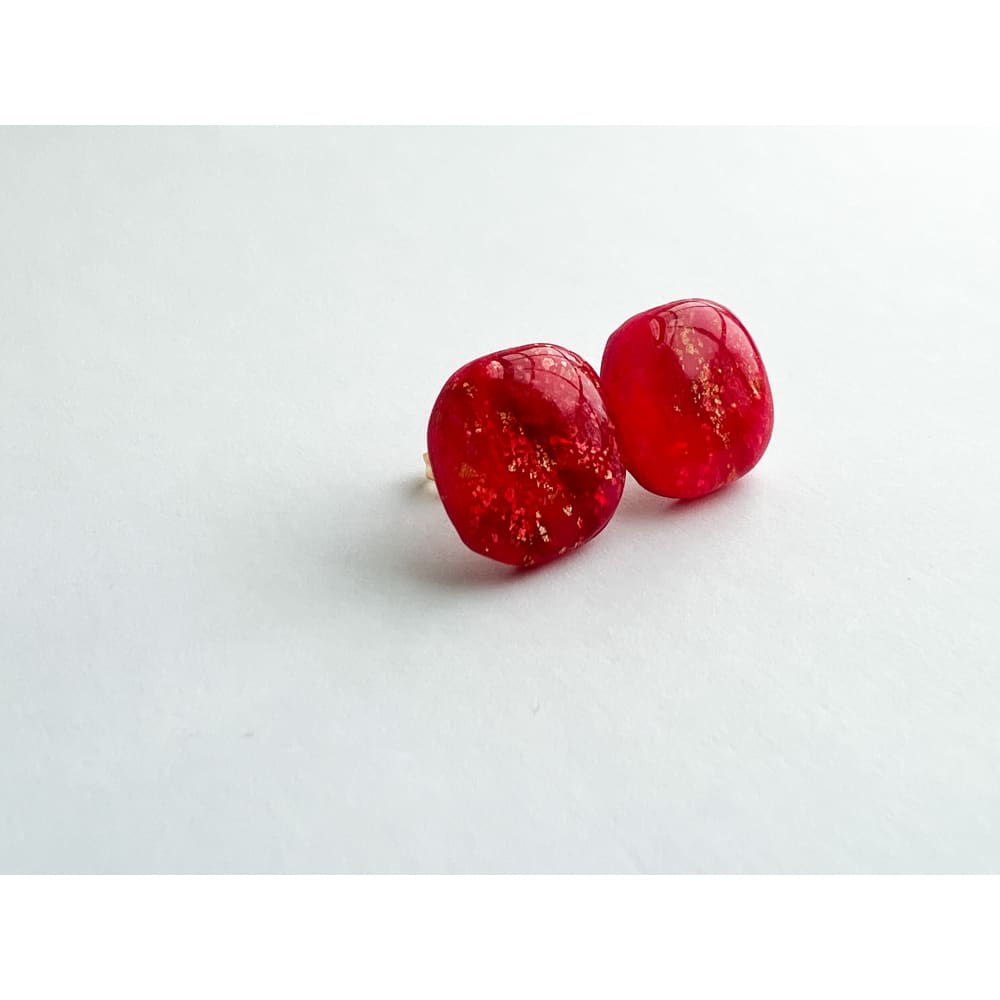 Magenta Square Studs - Stud Earrings