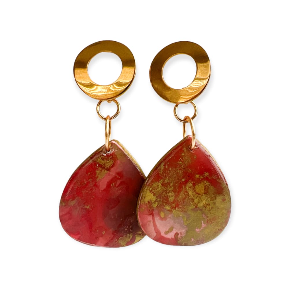 Pink Ink Dangle Earrings - Dangle Earrings