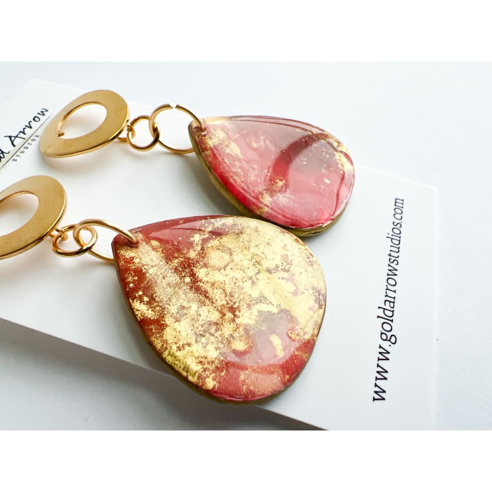 Pink Ink Dangle Earrings - Dangle Earrings