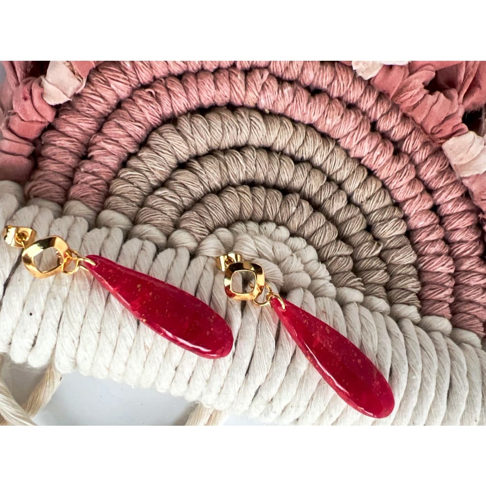 Pink Teardrop Dangles