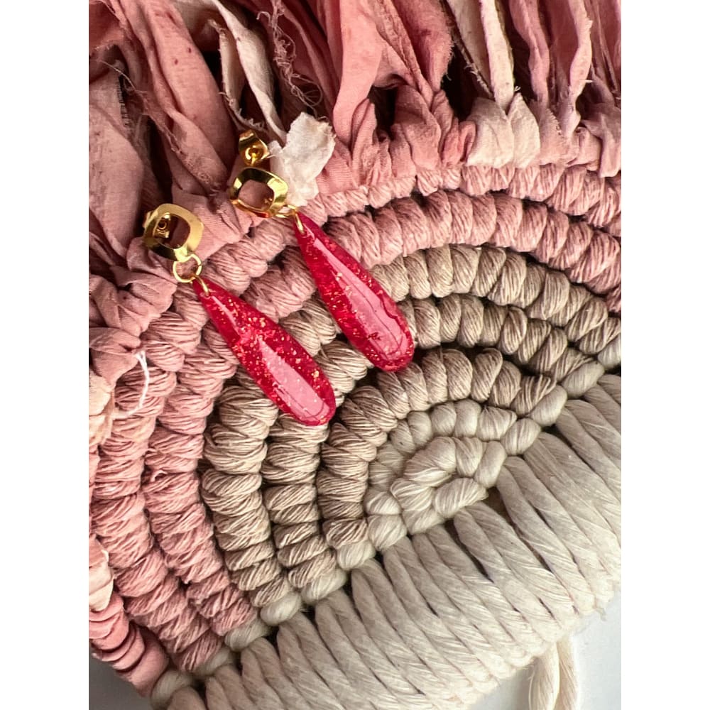 Pink Teardrop Dangles