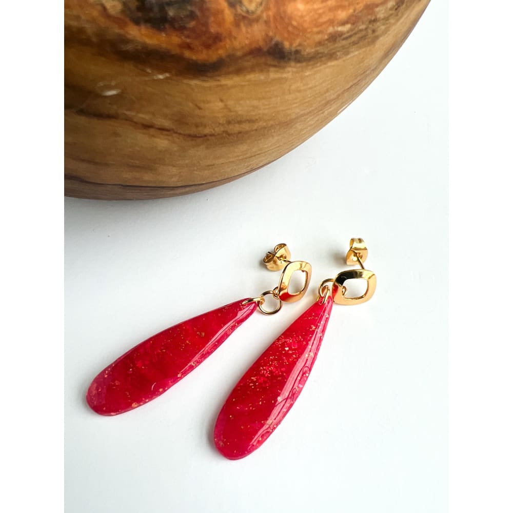 Pink Teardrop Dangles