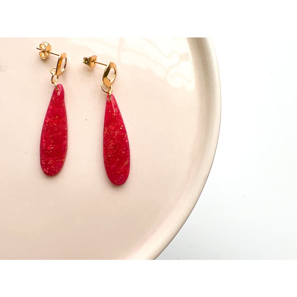 Pink Teardrop Dangles