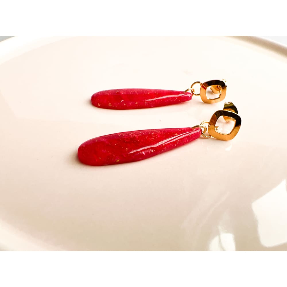 Pink Teardrop Dangles