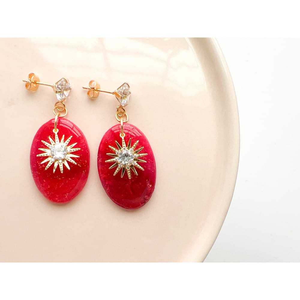 Starry Pink Nights - Dangle Earrings