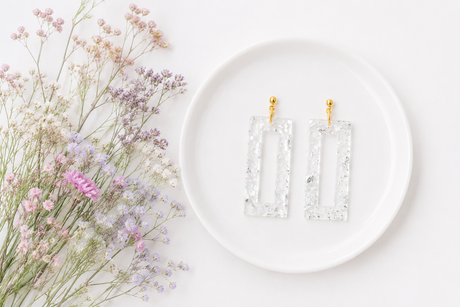 Silver and Gold Statement Earrings - Gold Arrow Studios 