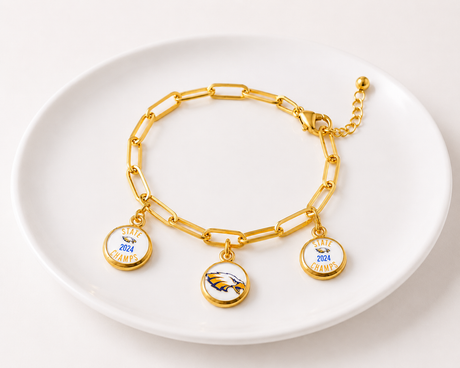 Team Gold Bracelet with Custom Charms - Gold Arrow Studios 