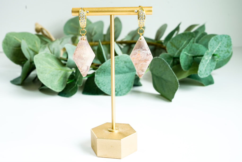 Fall Diamond Agate Dangle - Gold Arrow Studios 