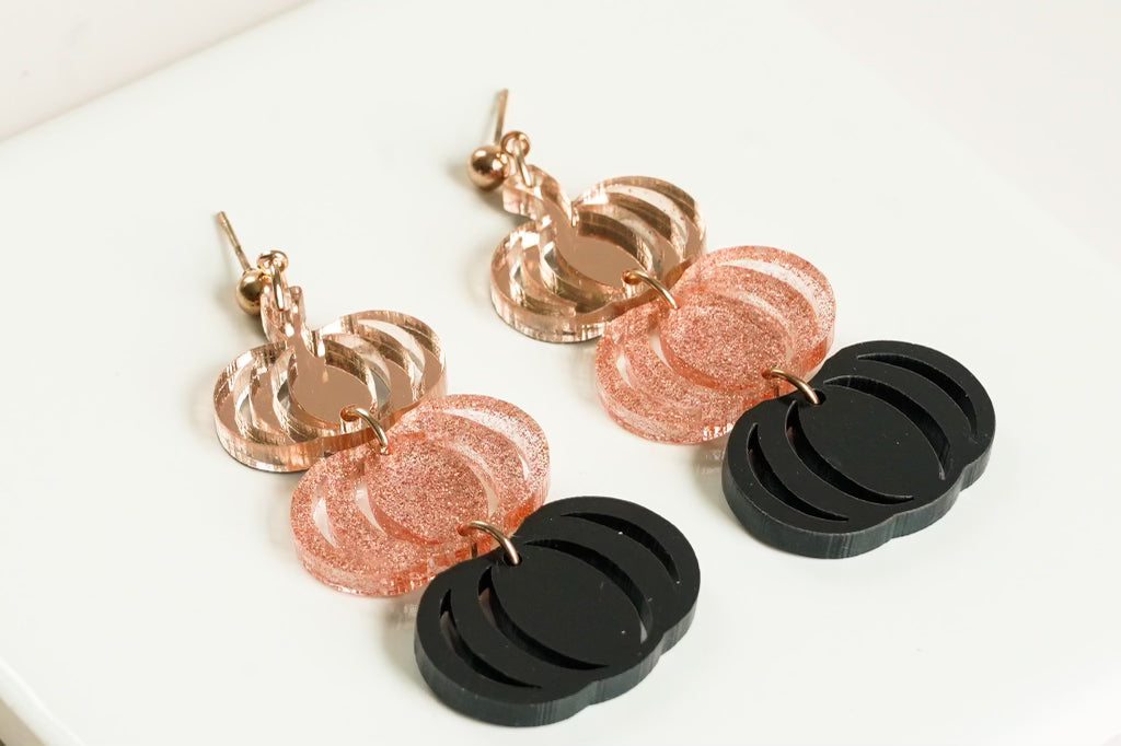 Three Stack Pumpkin Dangles - Gold Arrow Studios 