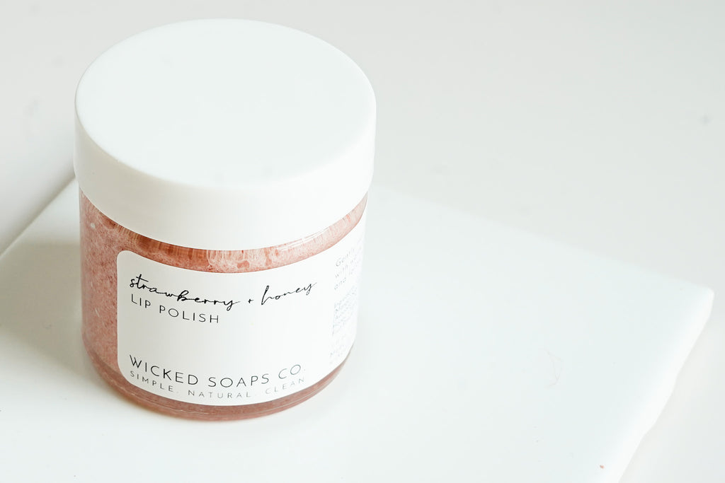 Strawberry & Honey Lip Scrub - Gold Arrow Studios 