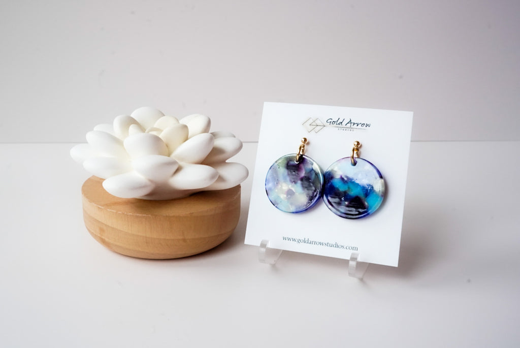 Van Gogh Statement Earrings - Gold Arrow Studios 