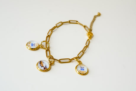 Avon Eagles Gold Bracelet with Custom Charms - Gold Arrow Studios 