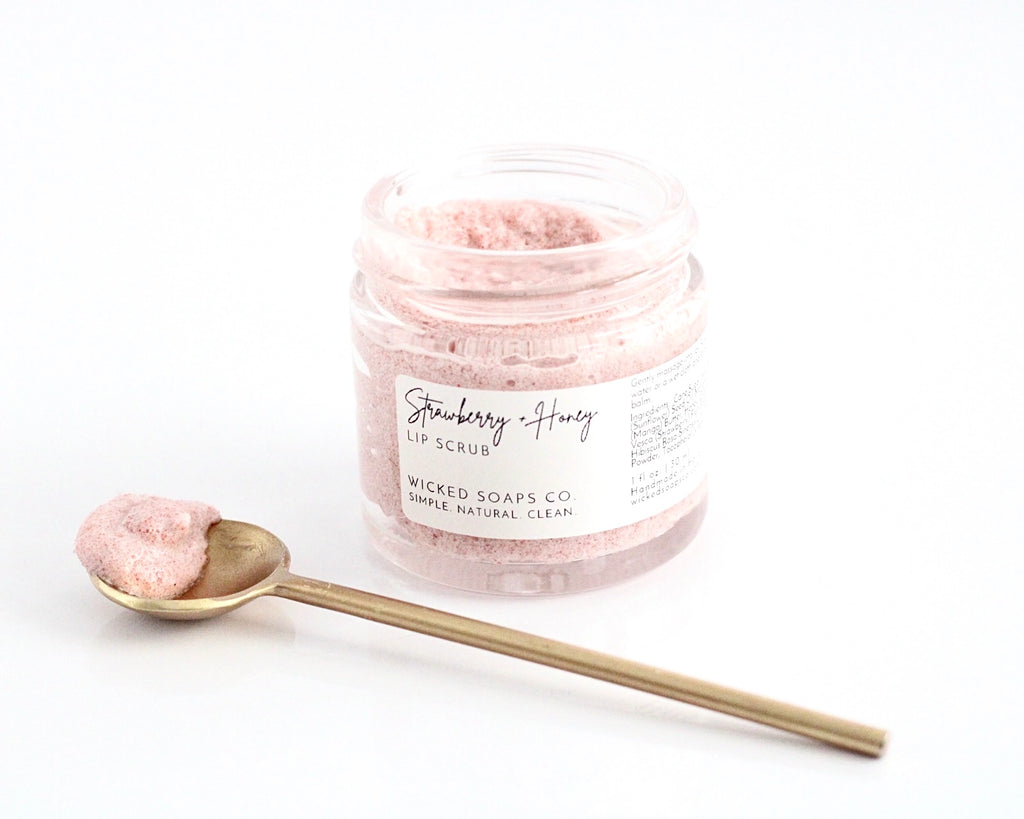 Strawberry & Honey Lip Scrub - Gold Arrow Studios 