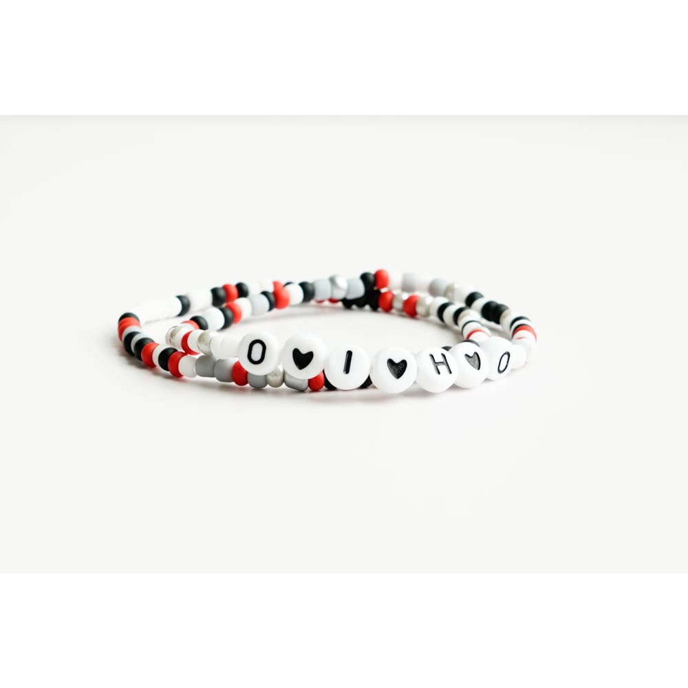 Buckeye Nation Spirit Bracelets - O*H*I*O + Solo Beaded - Seed bead