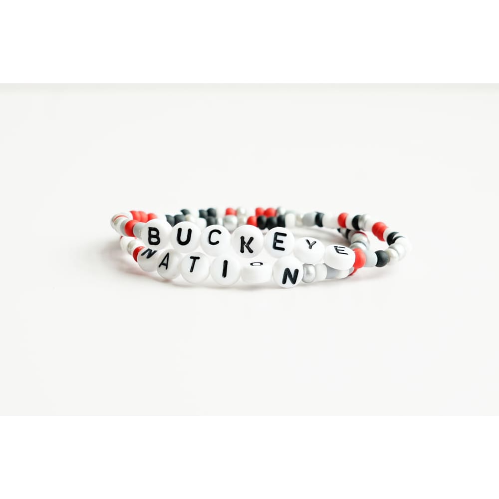 Buckeye Nation Spirit Bracelets - Buckeye Nation + Solo Beaded - Seed bead