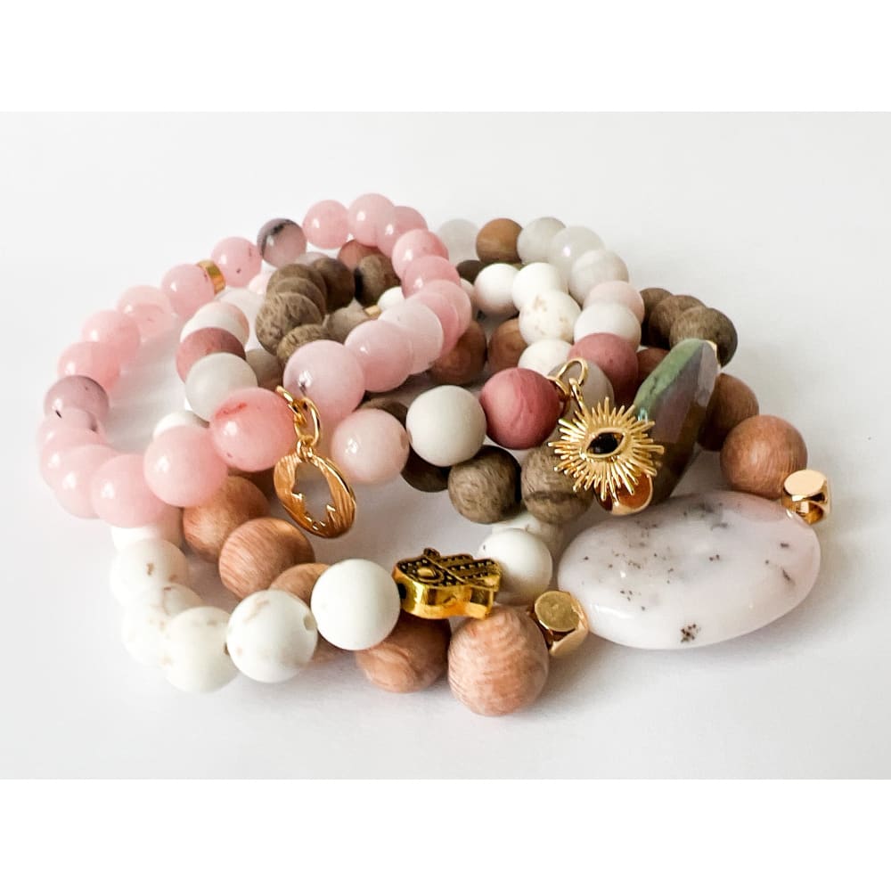 Mixed Pink Stone Bracelet - Stone Bracelet