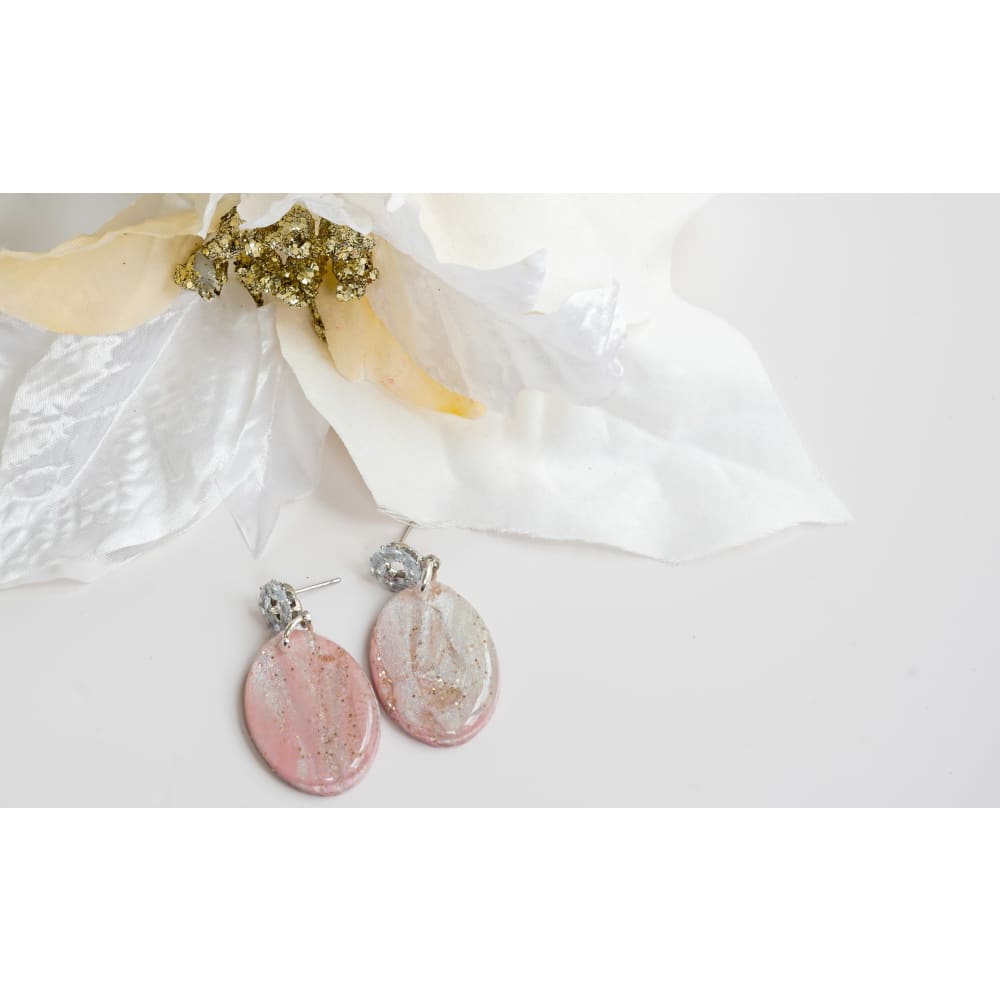 Pink and Gold Agate Dangle