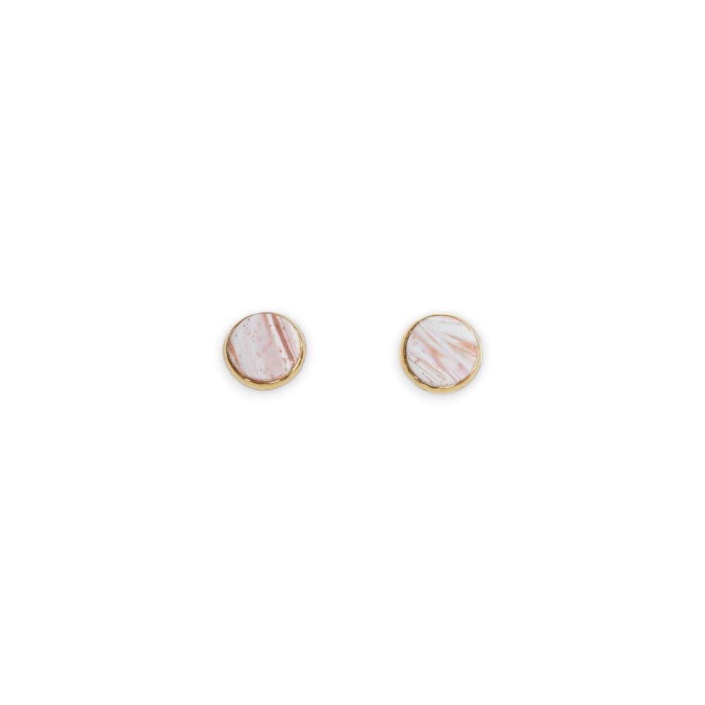Pink and Gold Clay Studs