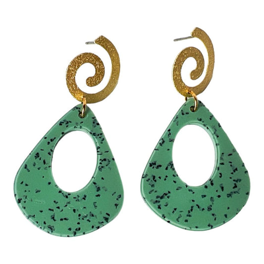 speckled green teardrop dangles