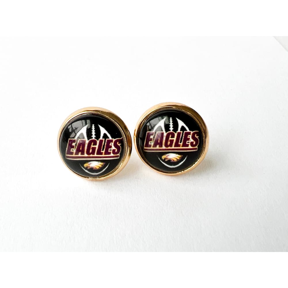 Avon Eagles School Studs - Gold / Eagle with Football