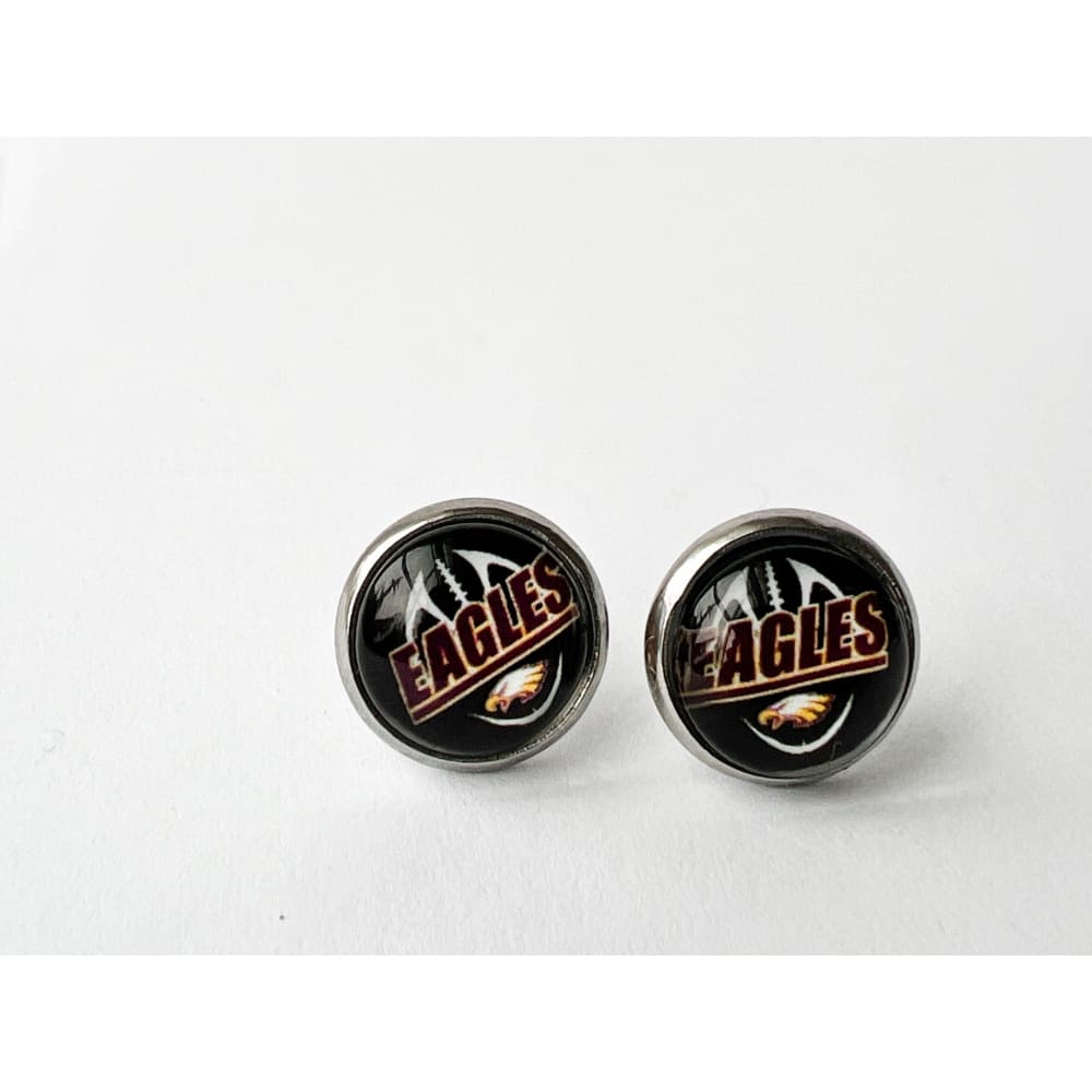 Avon Eagles School Studs - Silver / Eagle with Football