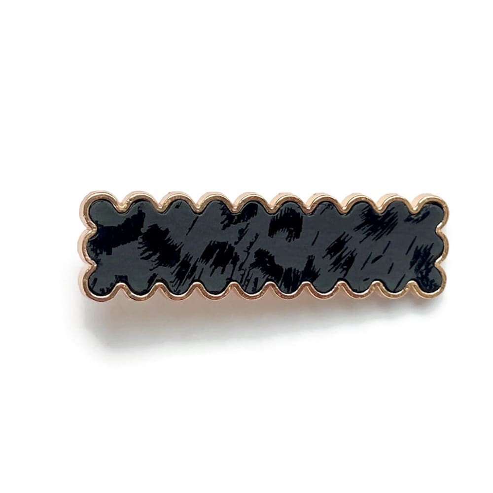 Black Leopard Luxe Clips - Large Scallop