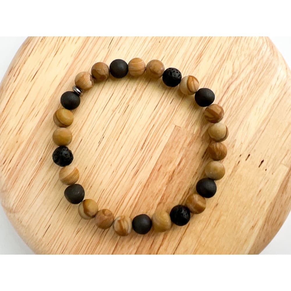 Brown Wood Jasper Aromatherapy Bracelet
