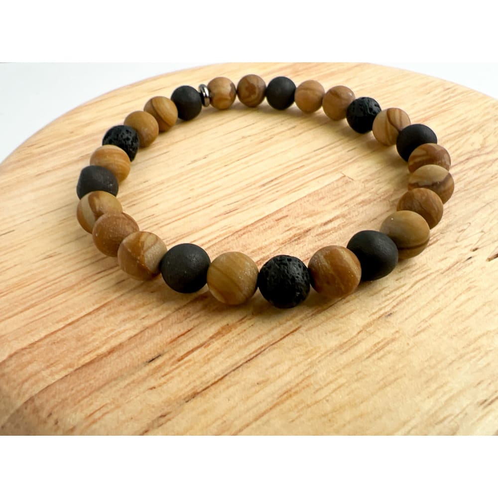 Brown Wood Jasper Aromatherapy Bracelet