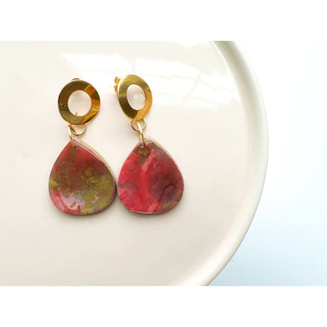 Pink Ink Dangle Earrings - Dangle Earrings