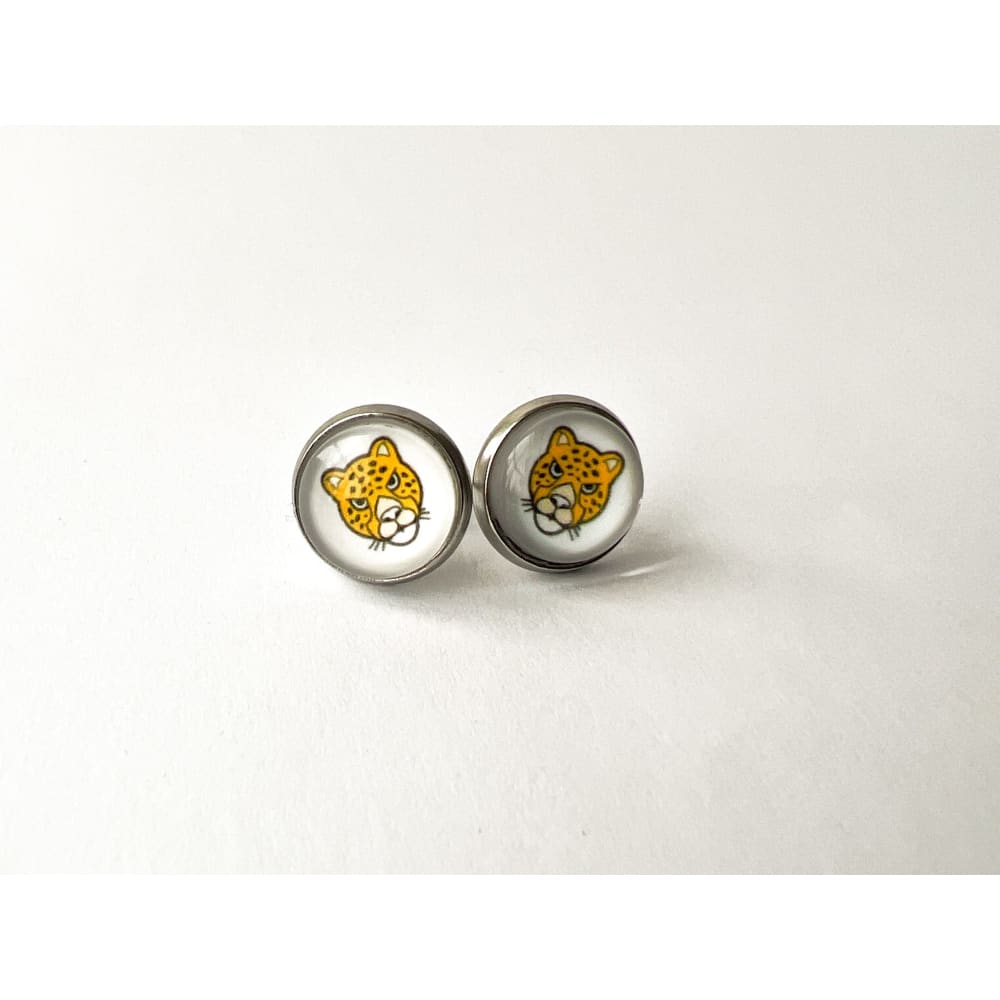 Jaguar Silver Stud Earrings