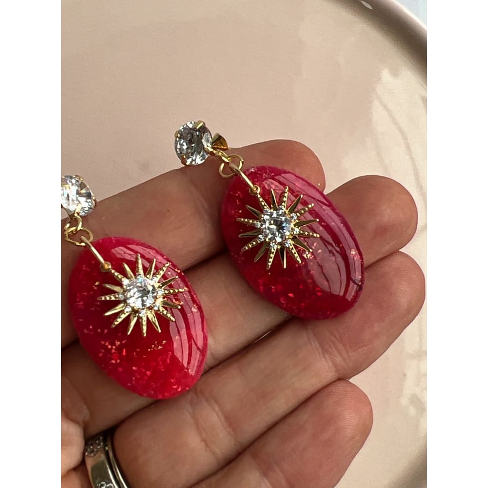 Starry Pink Nights - Dangle Earrings
