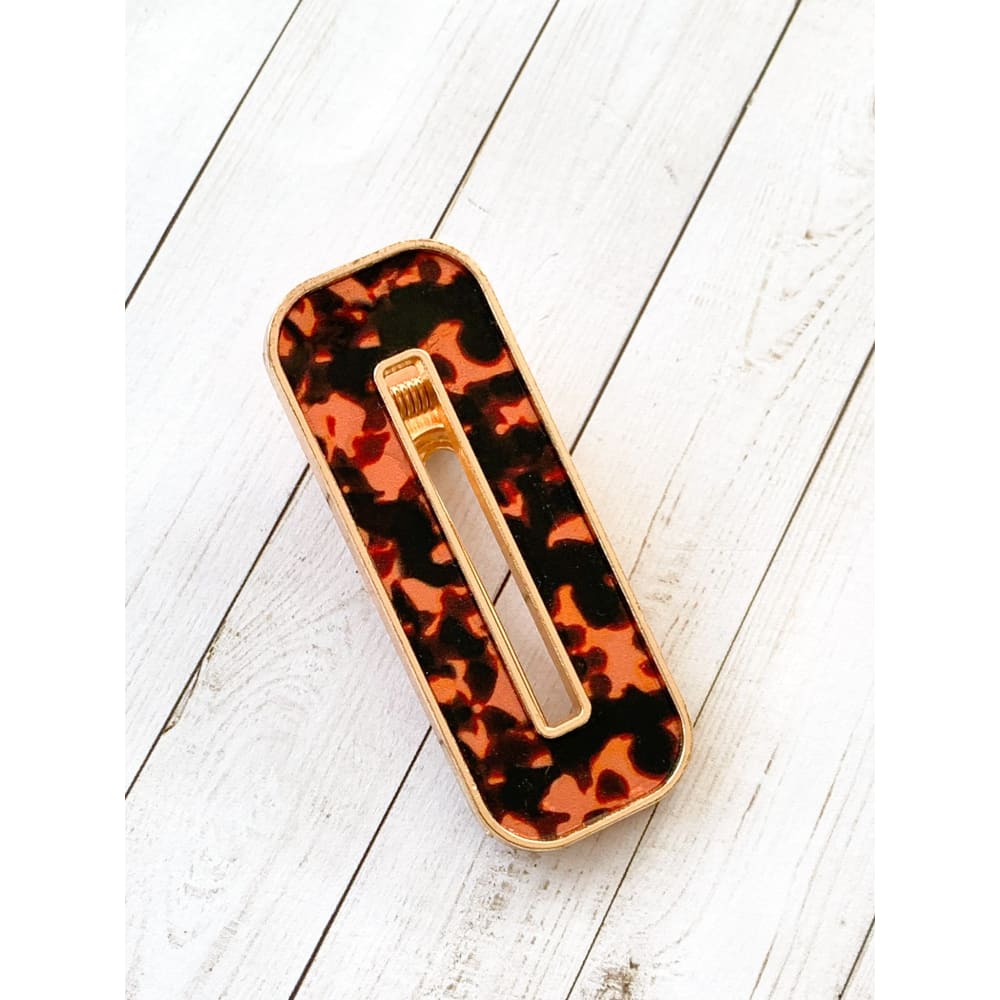 Tortoise Shell Luxe Clips - Square Oval